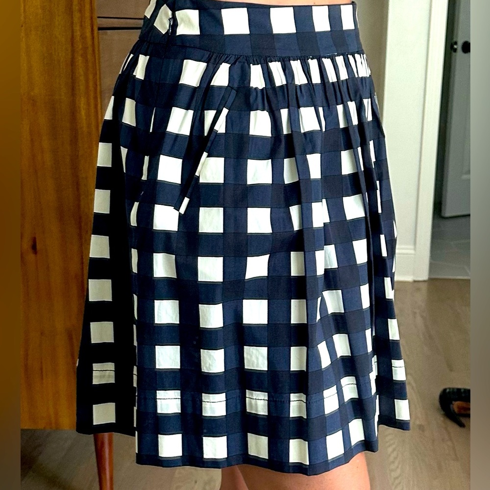 Banana Republic Navy & White Checked Skirt, size 4